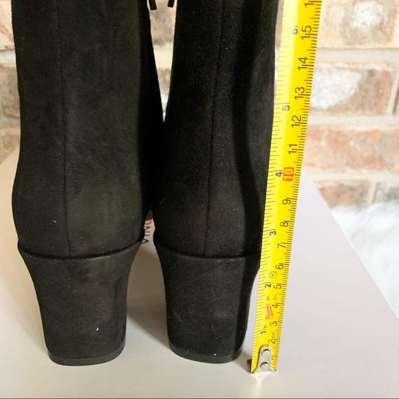 Vince Larica Suede Block Heels Booties Black 5.5M - Picture 7 of 12